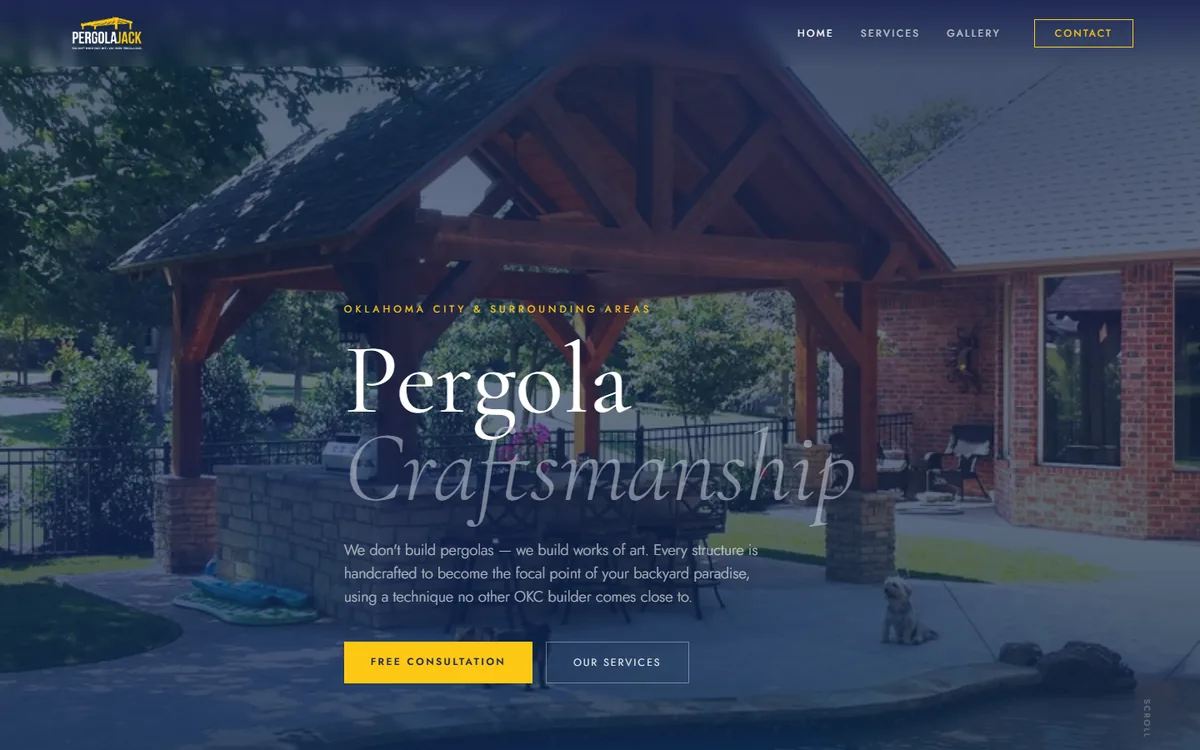 Pergola Jack website, home page